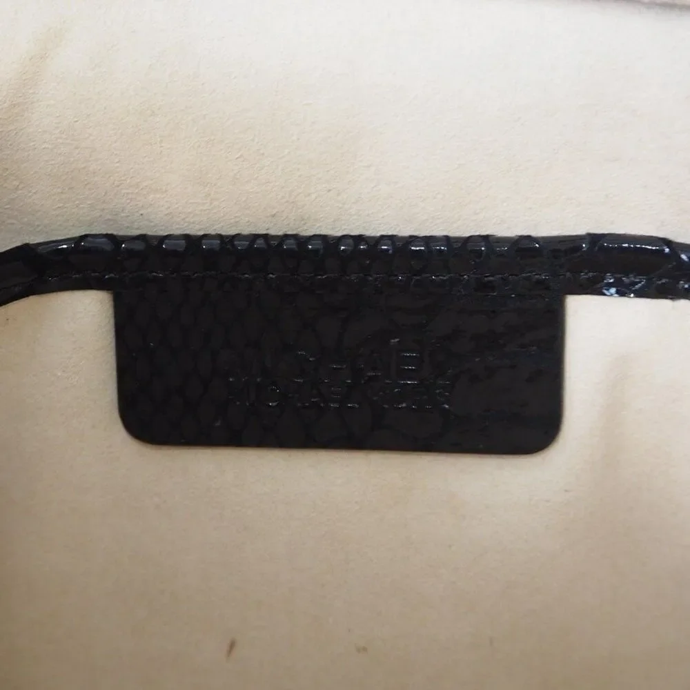 Michael Kors Patent Leather‎ Croc Print Tablet Mini Clutch Black / Gold
